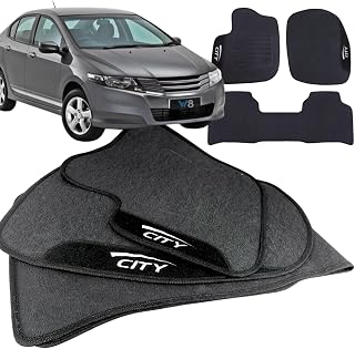 Jogo de Tapete Borracha Automotivo pra Carro Compatível com City 2009 2010 2011 2012 2013 2014 Com