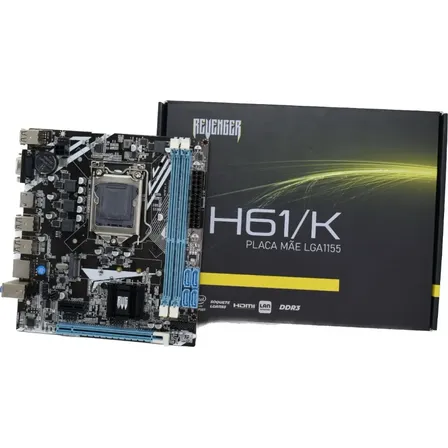 Placa Mãe Intel I3 I5 I I7 Hdmi/vga/ddr3 Socket 1155 Kp-h61k Verde-escuro