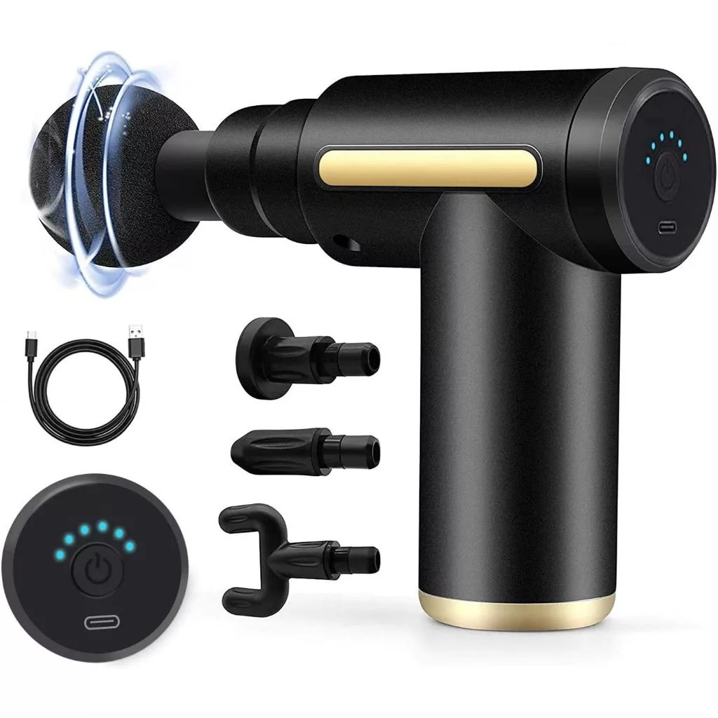 Massageador Elétrico Profissional Muscular - Pistola de Massagem Recarregável com 6 Velocidades,