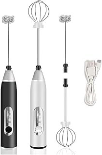 Mini Mixer Batedor Portátil, com 3 Velocidades e 2 Batedores em Aço Inox para Bebidas mais cremosas