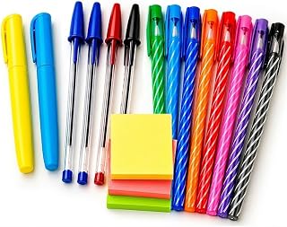 Kit de Papelaria Criativa 16 Itens - Conjunto Completo com Canetas Coloridas, Marcadores e Blocos