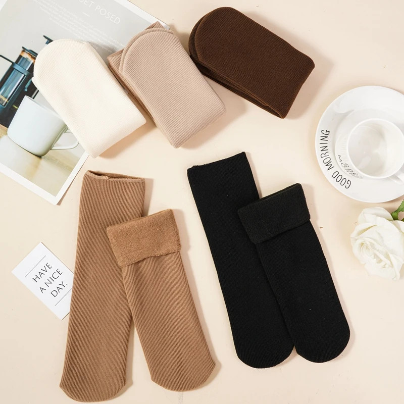 Kit ate 3/6 pares de meias/meia soquete térmica grossa flanelada fleece inverno frio intenso