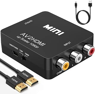 ABLEWE Conversor RCA para HDMI, AV para HDMI, Mini RCA 1080P composto CVBS adaptador conversor de
