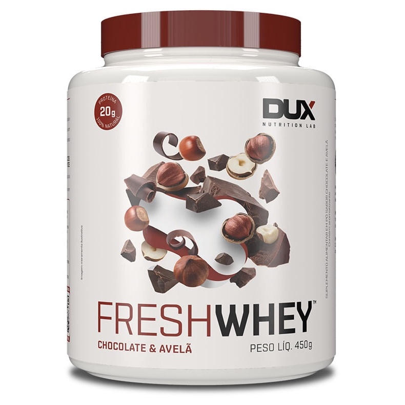Fresh Whey Protein 450g - Dux Nutrition Chocolate e Avelã - Entrega Rápida!