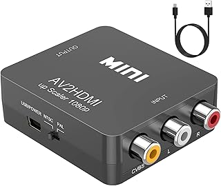 ABLEWE Conversor RCA para HDMI, AV para HDMI, Mini RCA 1080P composto CVBS adaptador conversor de