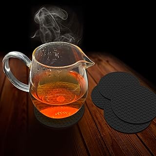 Tapetes de silicone antiderrapantes, resistentes ao calor e com retenção de água para copos de