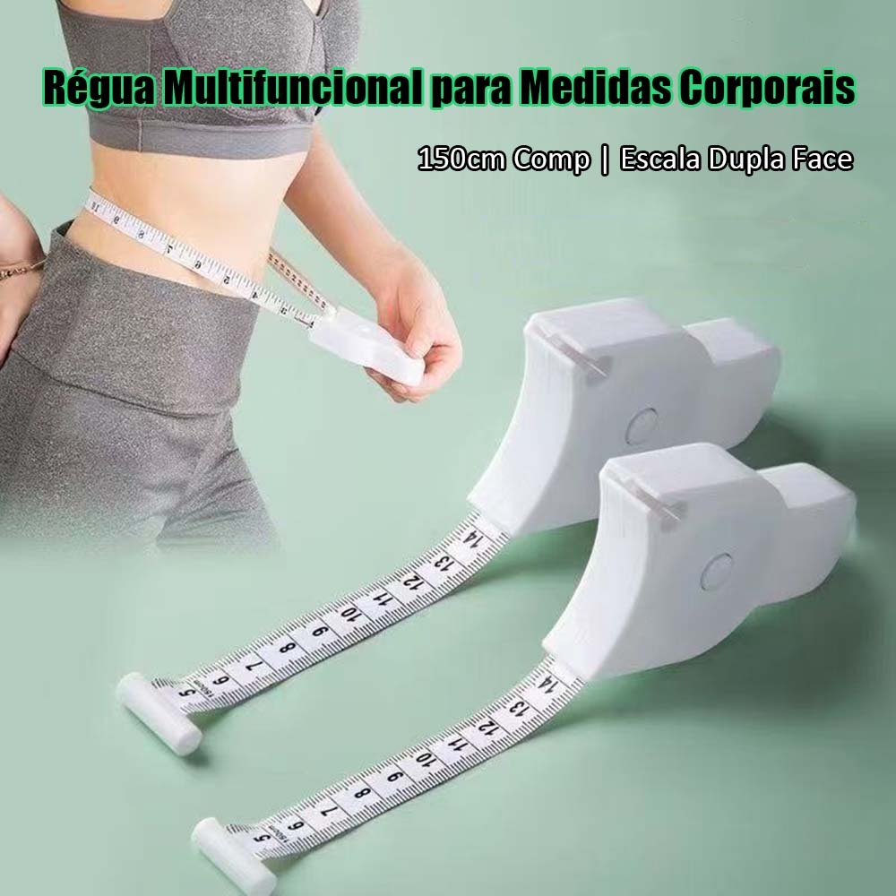 KIT 3 Fita Métrica De Medição Corporal 150cm Retrátil E Portátil Circulo Automática Para Academias Fitness Nutricionista