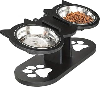 Tigelas para cães com suporte | Aço inoxidável destacável, conjunto de tigela de comida e água para