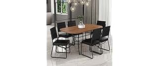 Conjunto Sala de Jantar 6 Cadeiras Fênix Carraro PretoConjunto Sala de Jantar 6 Cadeiras Fênix