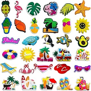 32 peças lindos pingentes de sapatos de praia de verão para tamancos, acessórios de calçados DIY,