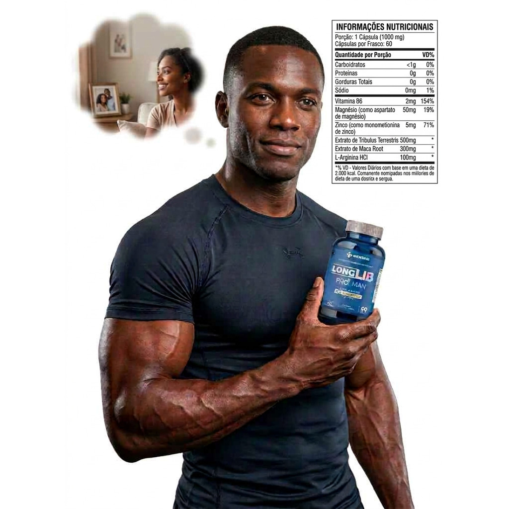 Suplemento Natural para Homens Original Pro Man  Força e Energia Genisis Nutrition  60 Capsulas 