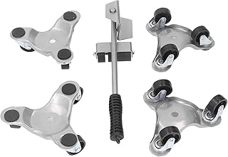 Conjunto de rodas móveis para móveis 4 peças, carrinho triangular de ferro com elevador, rolos
