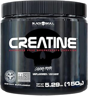 Black Skull Creatine Monohydrate - Suplementação para Treino, Performance, Ganho Muscular,