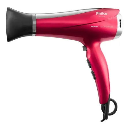 Secador De Cabelos 2200w Psc2300 Motor Dc Philco Cor Vermelho 127/220v