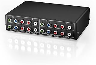 Componente RGB de 3 vias, comutador AV saída de áudio e vídeo Ypbpr Componente RGB Switcher Box para TV 360 DVD