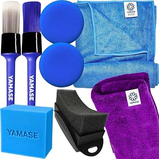 Kit Acessórios Para Detalhamento Automotivo Aplicador de Espuma Pano Microfibra 40x40cm Toalha Secagem 50x90cm Pinceis Yamase Aplicador de Pretinho Detailer ou Sigma