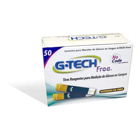Tiras Fitas De Glicemia G-tech Free Com 50 Unidades
