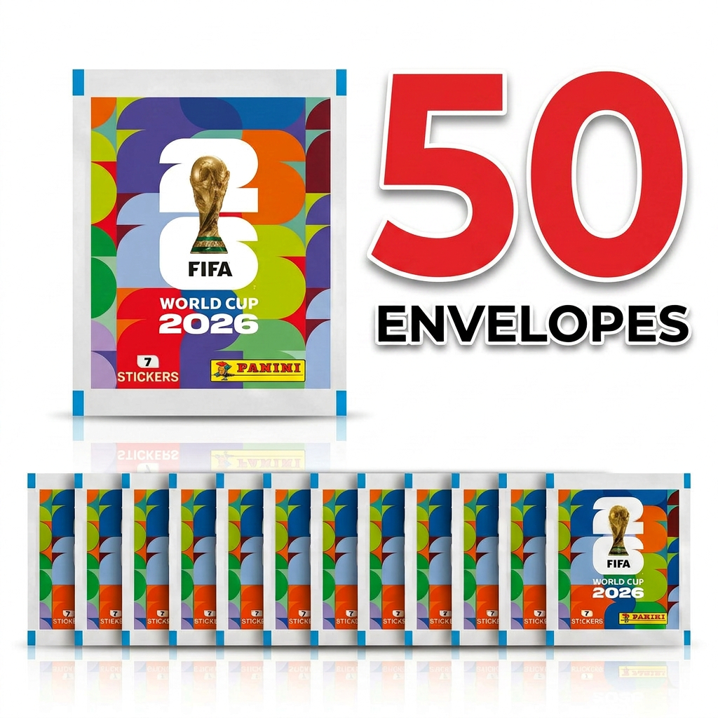 Kit 50 Pacotes Do Álbum Copa Do Mundo 2026 Panini Oficial