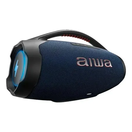 Caixa De Som Boombox Plus Aiwa Bbs-01-lbl 200w Bluetooth 30h Ip66 Usb Rgb Azul 127/220v