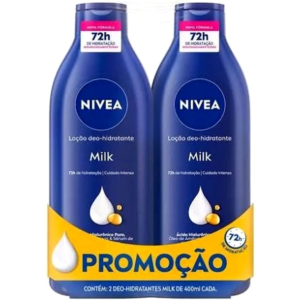 Kit Nivea 2 Hidratante Milk Pele Seca e Extraseca - 400ml