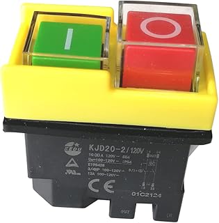 Interruptor de Botão Eletromagnético À Prova D'Água Kjd20-2 de 120 V E 10 A Para Ferramentas