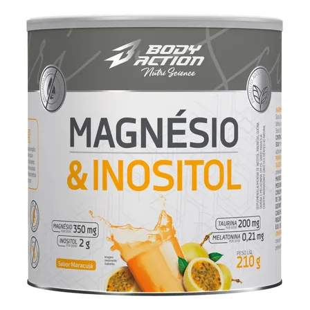 Magnésio E Inositol 210g Bodyaction Sabor Maracujá