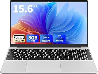 Notebook de 15,6" para Escola, Compatível com Windows 11, Computador Portátil para Negócios, 8 GB de RAM, SSD de 256 GB, Intel N4000, Tela FHD 1920 x 1080, MS Office, Wi-Fi, BT4, 2xUSB3.0, Computador