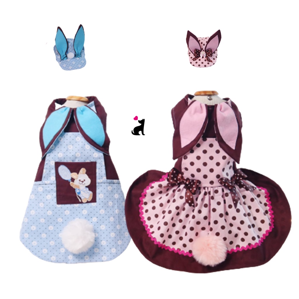 Vestido e Capa Pascoa para Pet Cachorros e Gatos
