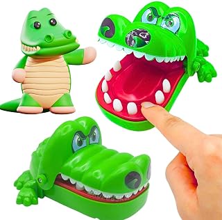 Kit Jogos de Tabuleiro Infantil 2 Crocodilo Morde Dedo Criança 3 anos Infantil Jacaré Dente