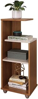 Mesa de Apoio com prateleiras BIS cor Cinamomo/Off White - Artely