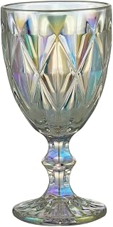 LYOR - Conjunto de 6 Taças de Vidro Para Água Diamond 325ml Transparente Rainbow - Mesa Posta - Itens Para Casa - Utensílios de Cozinha - Enxoval - Casamento - Decoração - Utilidades Domésticas