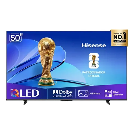 Smart Tv Hisense Hi-qled 4k 50  Polegadas Com Processador Ai, Dolby Vision Atmos E Compatibilidade