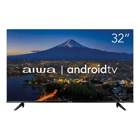 Smart TV AIWA 32 Android HD Borda Ultrafina HDR10 Dolby Áudio AWS-TV-32-BL-02-A