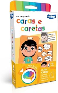 Toyster - Cartas Geniais Caras e Caretas - Jogo Educativo 32 Cartas - 4 Anos - Inteligência