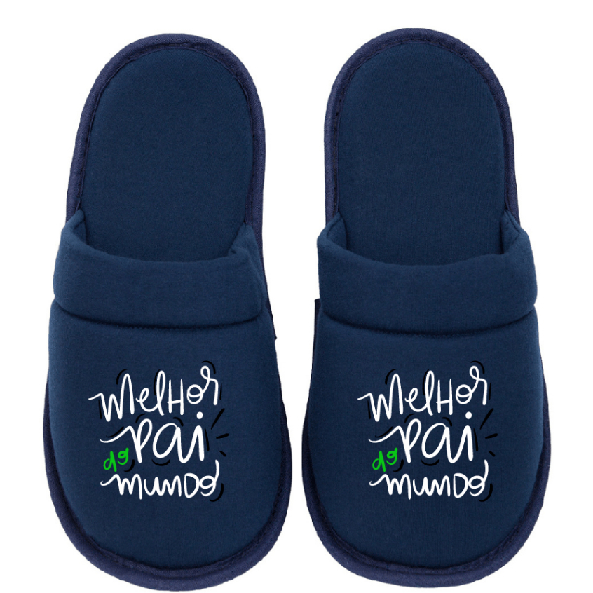 Pantufa Dia dos Pais Chinelo de Quarto Presente em Meia Malha com solado Borracha Eva