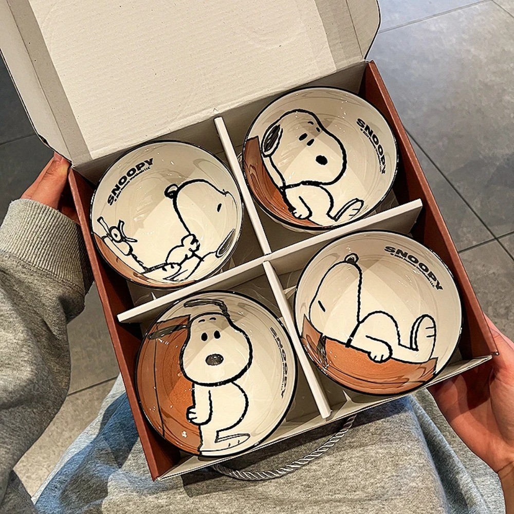 Snoopy Cerâmica Conjunto De Jantar Tigela Personalizada Uso Doméstico Novo 2026 Alta Estética Aniversário Companheiro Pr