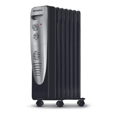 Aquecedor a Óleo Mondial Preto/Prata 1500W A-06
