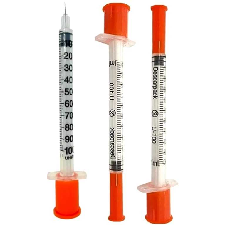 Seringa Insulina 1 ml com agulha fixa, 0,8,x0,30 mm  e zero resíduos 10 unid.