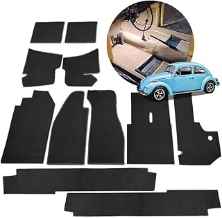 Forração Revestimento do Assoalho para Fusca 1970 a 1995 Carpete Automotivo Acessório para Carro 11 Peças (Preto)