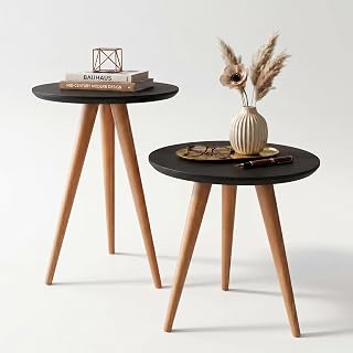 Mesa de Apoio e Mesa Lateral - Kit Duplo Classic (Preto)