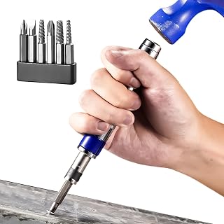 Kit de Fenda 6 Bits Magnéticos Universais Portáteis Metálicos | Kit Reparação Móveis Para Reparação Auto, Parafusos Enferrujados, Eletrodomésticos, Eletrónica, DIY e Móveis