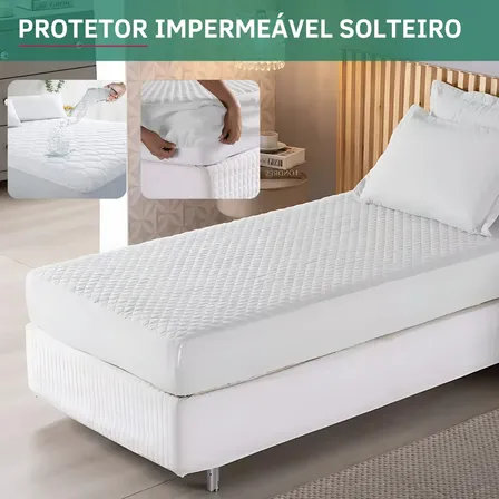 Protetor De Colchão Impermeável Solteiro Matelado Resistente A Líquidos Antiácaro Antialérgico