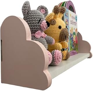 Prateleira infantil decorativa nuvem rosa