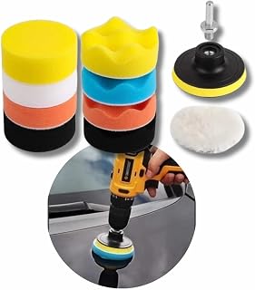 Kit Polimento Boina Esponja Parafusadeira 11 Peças 3 Polegadas Automotivo Com Adaptador M10 Conjunto de Boinas para Polir Carro Moto (1)