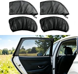 4 peças de cortinas de privacidade automotivas, protetores solares de malha respirável, rede mosquiteira com bloqueio de UV, ajuste universal para a maioria dos carros, acessórios de interior