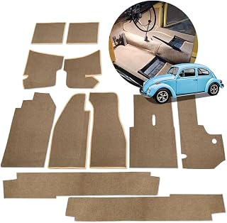 Forração Revestimento do Assoalho para Fusca 1970 a 1995 Carpete Automotivo Acessório para Carro 11 Peças (Bege)