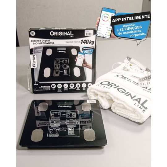 Balança Digital Corporal Bioimpedância Profissional Aplicativo Bluetooth Fitness Academia