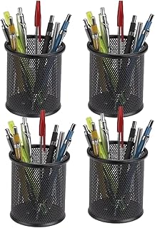 Porta Lápis Aramado Kit 4 Unidades Organizador de Caneta Bancada Escritório Home Office