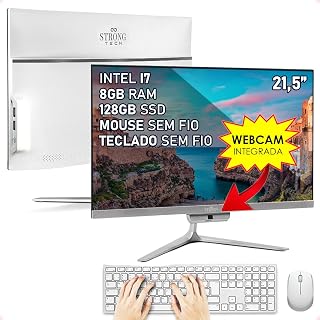 Computador Completo All In One Intel Core i7 21,5" 8GB SSD 128GB 4 Núcleos Super Turbo Hdmi Teclado