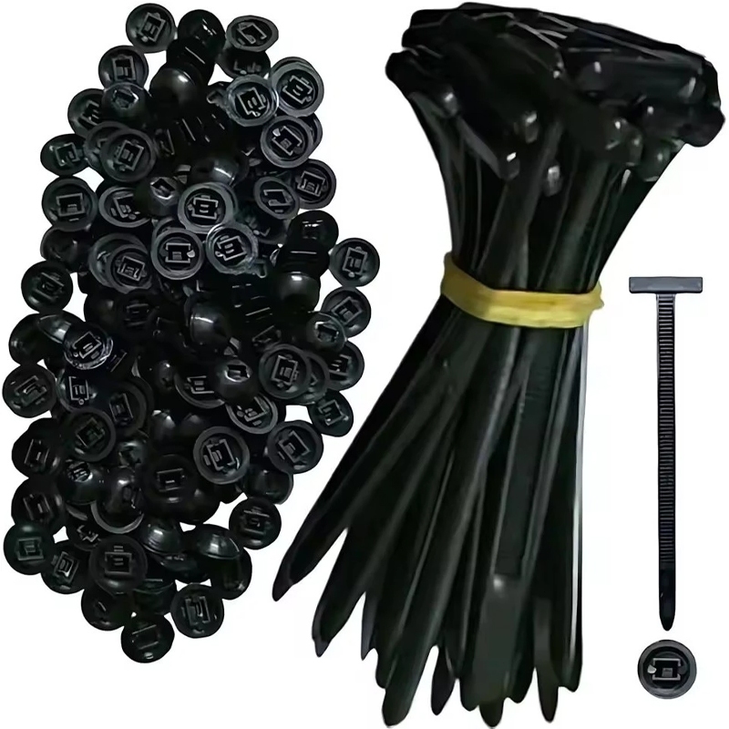 Kit 100/50/20/10Unidades Abraçadeira Nylon Enforca Gato Fivela Cinta Plástica Tipo T Universal